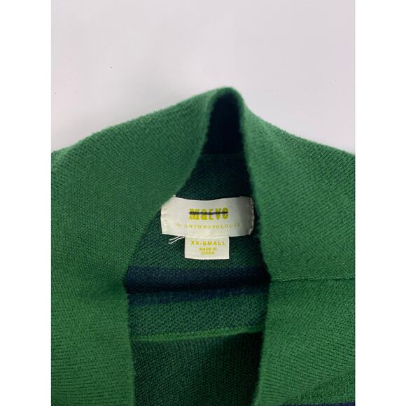 Maeve by Anthropologie Green Blue Striped Turtleneck Sweater Women’s XXS - Picture 5 of 9